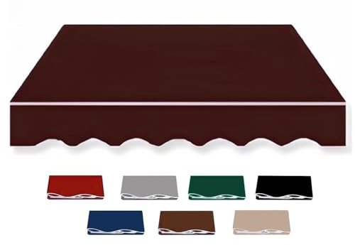 Tessuto di Ricambio per Tende da Sole con Protezione UV, Telo Tende da Sole per Esterno Ricambio (Solo Tessuto), 280g Poliestere per Giardino e Terrazza(Brown,10x8ft/300x250cm)