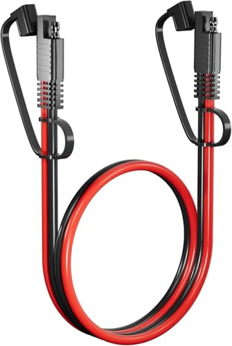 SNLLMZI SAE Extension Cable 14AWG, Heavy Duty SAE to SAE Extension Cord with Waterproof Cap, 12V/24V DC Power Cable for Solar Panel, Car Battery Charger, RV, Truck, Boat, Power Inverter (3.3FT)