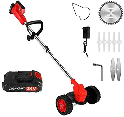 Tagliabordi Elettrico a Batteria da 24 V, tagliabordi, decespugliatore, tagliaerba, decespugliatore, Attrezzi da Giardino, per la rimozione delle Erbacce dal Giardino