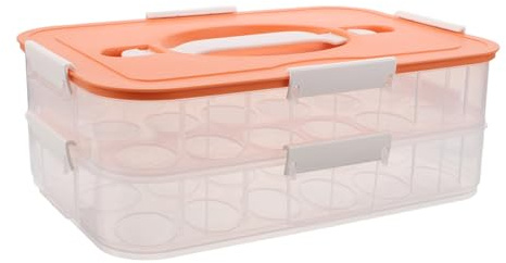 Mikikit Organizzatore Per Uova Frigorifero Contenitore Per Uova Trasparente In Plastica Impilabile Per Con Manico Fessure Per