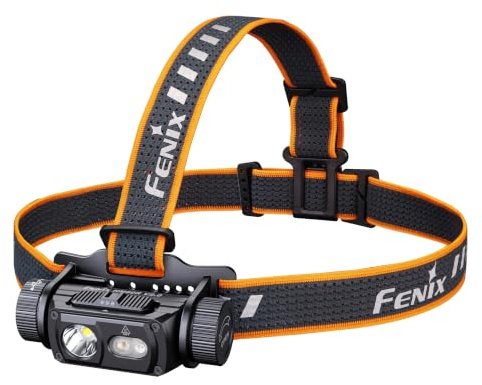 Fenix HM60R V2.0 Wiederaufladbare Outdoor-Stirnlampe | 1600 Lumen | 170 m | 292 Stunden max | Punktstrahl, Flutlicht, Rotlicht/Blitz | Schiebewahlschalter | IP68