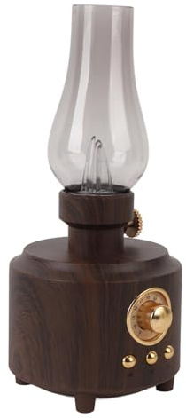 Altoparlante Wireless, Altoparlante Artistico Ricaricabile con Suono Chiaro Lampada da Tavolo Vintage da 1200 MAh per Bar per Camera da Letto (Colore del legno)