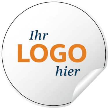 48 Stück Personalisierte Aufkleber - Etiketten mit eigenem Logo, Foto oder Text - 3cm - Wasserabweisend - Ideal für Firma, Geschäft, Hochzeit