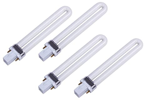Lampadine per asciugatrice per unghie, 4 pezzi di ricambio Lampade per unghie a forma di U da 9 W Lampadine per asciugatrice per arte pratica Lampada UV Luci per tubi per uso domestico quotidiano