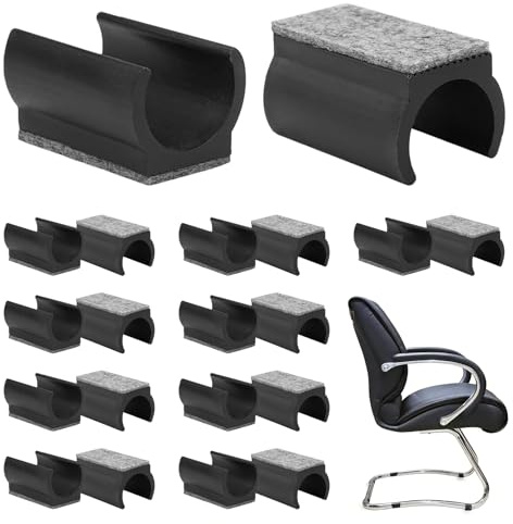 20 Stück Stuhlgleiter Freischwinger, Filzgleiter für Schwingstühle Möbelgleiter Bodenschoner Klemmgleiter für Freischwinger Stühle Schützen (Schwarz,24-25mm)