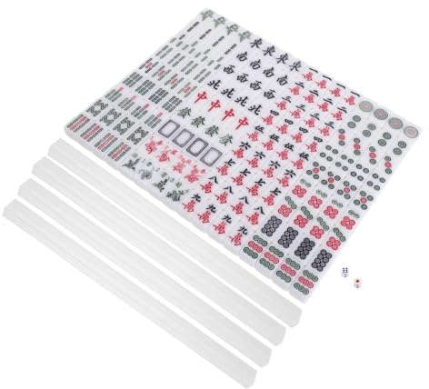 HEALSOPTHY Juego de Mahjong Mini Portátil 20 Mm Tamaño Pequeño con Fichas de Alta Densidad y 4 Palillos de Medición, Juego Familiar para Viaje y Reuniones, Material Resistente para Práctica