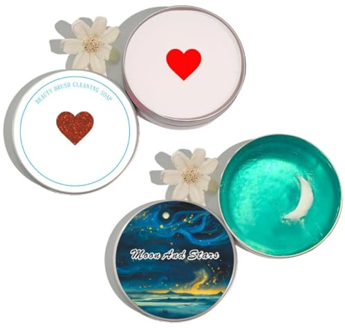 Silicone Makeup Brush Cleaning Pad with Soap, 2 in 1 Solid Makeup Brush Cleaner Soap, Makeup Brush Cleaner Shampoo Soap, Removes Cosmetic Color Brush Cleaning Pad for Brushes, Sponges (2PCS)