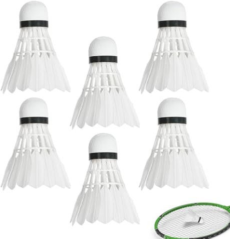Badmintonball, 6 Stück, Trainings-Bälle, Übungs-Badminton, für drinnen und draußen, Hinterhof, Wettkampf, Schule, Fitness