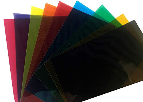 HOHO Pellicola per finestra, 9 colori, trasparente, campione A4, 21 cm x 29,7 cm, decorazione autoadesiva in vetro, protezione solare, anti-UV, protezione contro le esplosioni