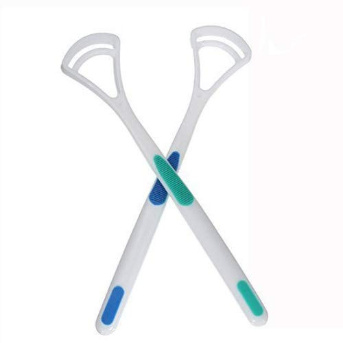 Xrten 2 Pezzi Puliscilingua doppio in Plastica Pulisci, Lingua per Migliora l'igiene Dentale dell'igiene