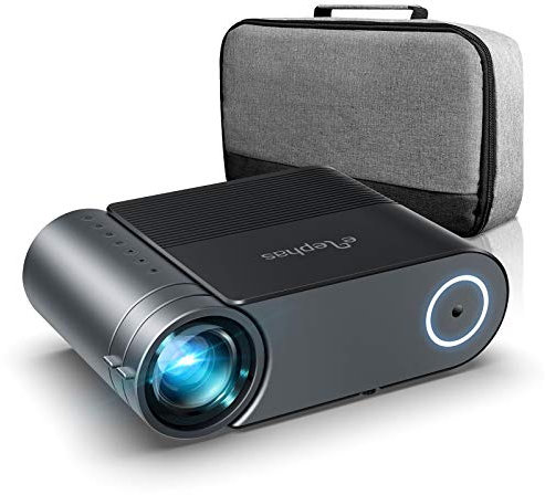 Elephas - Mini proyector (720P HD, 4500 lúmenes, proyector LED de 200 Pulgadas, Compatible con HDMI VGA AV USB Micro SD, Color Negro)