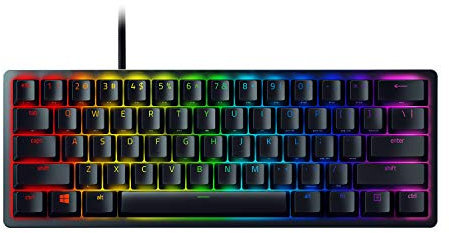 Razer Huntsman Mini 60% Gaming Keyboard: Fast Keyboard Switches - Clicky Optical Switches - Chroma RGB Lighting - PBT Keycaps - Onboard Memory - Classic Black