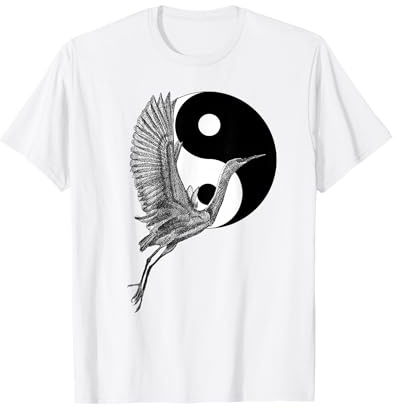 Tai Chi Yin Yang Grue croquis T-Shirt