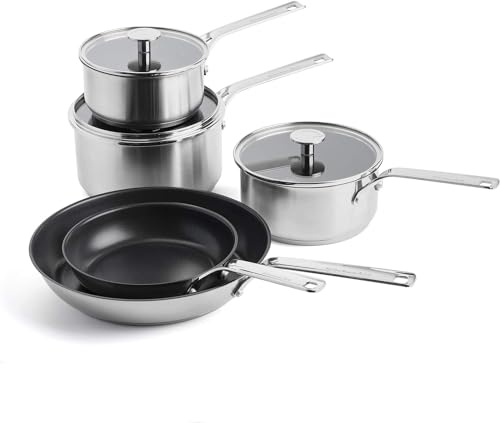 Kitchenaid, Stainless Steel Non-Stick Frying Pan Set - 20 cm + 28 cm, Silver
