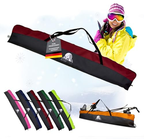 Rawstyle Skitasche, Skisack für Ski, Erwachsene, Skibag, MOD 2 | 160cm oder 180cm oder 190cm, wasserdicht, Skicover, Wintersport, Skiaufbewahrung