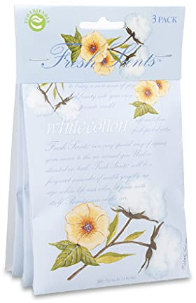 Willowbrook | Fresh Scents Scented Sachet Packet | White Cotton | Air Freshener Bags for Drawers, Closets, Cars | 3 Pack | Long Lasting Home Fragrance