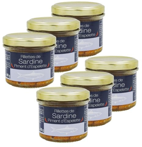 Lote de 6 rayas, sardina con pimientos de espeleta, bote de 90 g