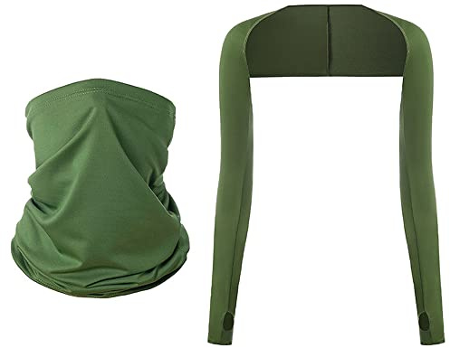 YEKEYI UV-Sonnenschutz, Armstulpen, kühlender Schal, Armstulpen, Sonnenschutz, bequem, für Golf, Radfahren, Laufen, grün, Einheitsgröße