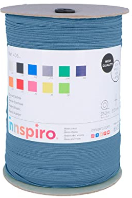 INNSPIRO Goma Elástica Azul Avio 5.3mm. Bobina Aprox. 350m., para Costura y Manualidades