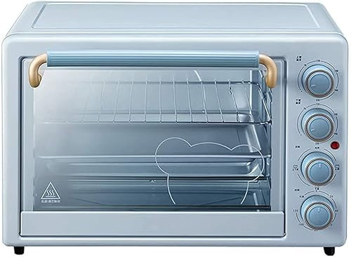 CAZARU Mini Four de 35 L, Petit Four électrique avec éclairage intégré, contrôle indépendant de la température vers Le Haut et vers Le Bas, Four Grille-Pain de comptoir à Convection