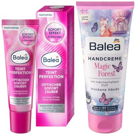 Balea 2er-Set Hautpflege: Serum TEINT PERFEKTION Optischer Sofort-Zauber für optimierten Teint & strahlenden Look (30 ml) + Handcreme MAGIC FOREST für trockene Hände (100 ml), 130 ml
