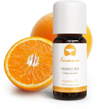 Levona BIO Orangenöl [10ml] – ätherisches Öl, reines Orangenöl für Entspannung & Stimmungsaufhellung, 100% naturrein, fruchtiger Duft