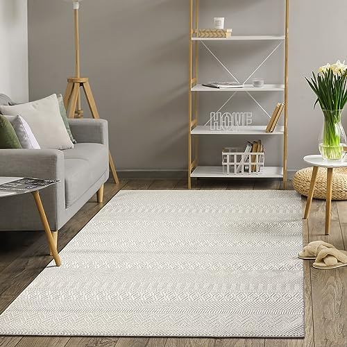 Mia's Teppiche Thing, nachhaltiger und umweltbewusster Designer-Teppich, weich & pflegeleicht, 3D-Effekt, waschbar, Flor aus 100% recyceltem Polyester.