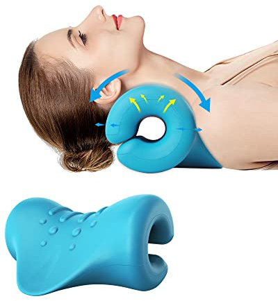 BLABOK Almohada Cervical de Tensión - Dispositivo Ortopédico para Cuello y Hombros, Alivio de Dolor de Cabeza, Estirador Ergonómico para Alinear la Columna y Aliviar Cervicales