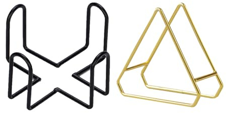 2 Stück Eisen Untersetzer Halter, Metall Halter Untersetzer(Schwarz,Golden) | Coaster Holder, Geeignet für Die Organisation von Klammern für Runde und Quadratische Untersetzer, Tischdekoration