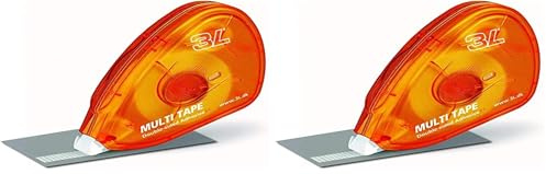 3L FR 70772- Roller Ruban adhésif Double Face, adhésif Permanent Multi-Tape- 10mm x 9m (Lot de 2)