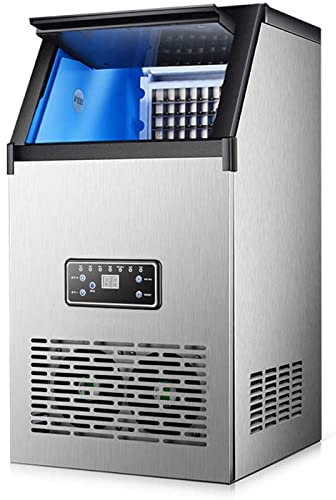 TEmkin Macchina per Fare Il Ghiaccio Commerciale in Acciaio Inossidabile per cubetti di Ghiaccio Macchina per Fare Il Ghiaccio da 130 libbre / 24 Ore Intelligente