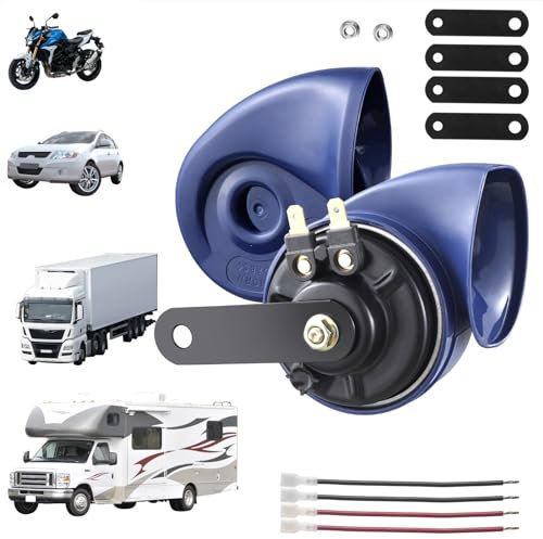 RUPSE Air Horn 12v, Super Loud Car Horn, Single Trumpet Air Horns, Air Horns for Car Truck Lorrys Train Motorcycle Vehicles Boat