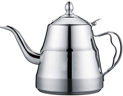 ARNUZ Hervidor de Acero Inoxidable Grueso 304 de Fondo Plano, hervidor pequeño, Cocina de inducción, Estufa eléctrica, hervidor hervido, Tetera de Agua, Tetera de Burbujas de té, 1,5 L, Pesa Rusa