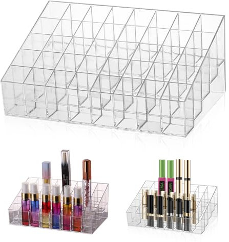 LPAMABA 40 Fächer Lippenstift Organizer - Acryl Aufbewahrung Transparent Halter Ständer - Schmink Make Up Kosmetik Organizer