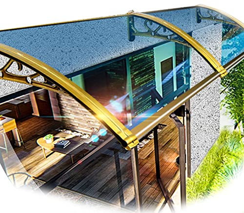 Markisenüberdachung für Fenster und Türen, für den Außenbereich, Terrasse, Regen- und Schneeschutz, Unterstand für Gartendächer, geräuscharm, selbstreinigend, wasserdichte Abdeckung aus blau