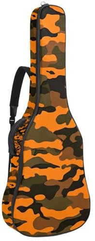 Schöne Gitarrentasche für 40/41/42 Zoll Gitarren Wasserdicht Mehrere Taschen Tarnmuster, Mehrfarbig Nr. 08, 42.9x16.9x4.7 in, Gitarrentasche
