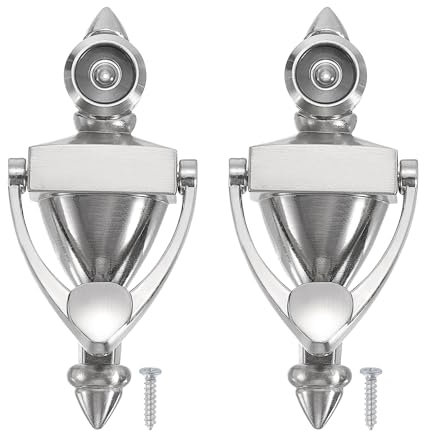 PATIKIL 9/16 Door Knocker with Viewer, 2 Pcs 180 Degree Door Viewer Die-Cast Construction with Peephole Fits 1-3/8inch to 2-3/8inch Door Peep Hole for Home Office Hotel, Chrome