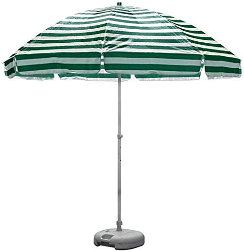 Ombrelloni da giardino per esterni Ombrellone da spiaggia a righe da 8,2 piedi UV 50+ Ombrellone da giardino portatile per patio esterno Riparo solare con 8 stecche robus(Green and White Stripes-A)