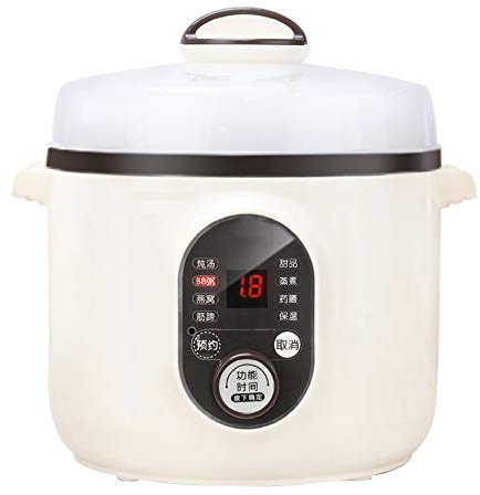 Pentola elettrica stufato, pentola a Cottura lenta in Ceramica 1 l, Multifunzione con Funzione prenotazione Funzione Mantenimento in Caldo, Adatta Piccole Famiglie