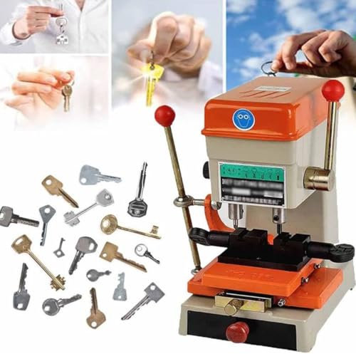 ZHPPED 368A Vertical Key Cutting Machine, Locksmith Equipment Universal Key Copy Tool Duplicating Cutting Machine For Door and Car Lock Key, 120W, Built-in Light Bulb