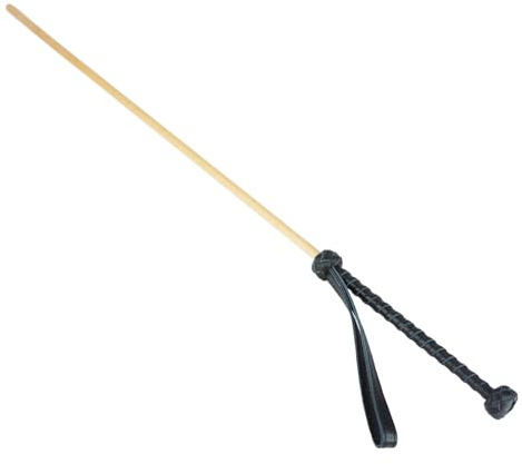 cladele 18.89 Inch Horse Whip Wooden Rattan, Premium Riding Crop Horse Whip for Equestrian Sports, with Non-Slip Hand Woven Handles, Wristband Design