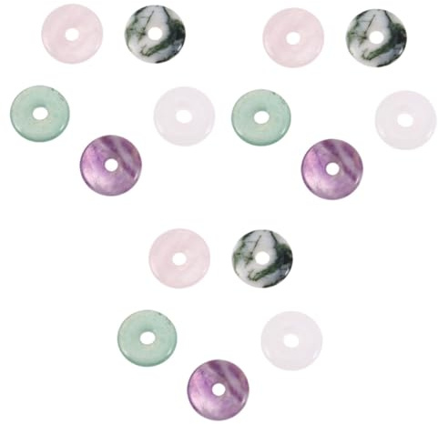 WRITWAA 15stücke Natürliche Jade Halskette Mit Flachem Jade-design Für Schmuckherstellung Vielseitig Einsetzbar Für Armbänder Ohrringe Und Mehr