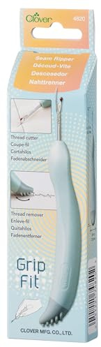 Clover Grip Fit Seam Ripper – Triangular Handle for Comfort & Control, Cuts Threads with Precision, Removes Basting & Buttons Easily, Textured Tip for Cleanup, Ergonomic Design for Stability