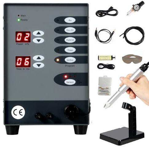 Máquina de soldadura por puntos CNC, soldadora de arco de argón de pulso de 100 W, soldadora por puntos for reparación de joyas de bricolaje Soldadura de piezas de trabajo de oro y hardware Soldador d