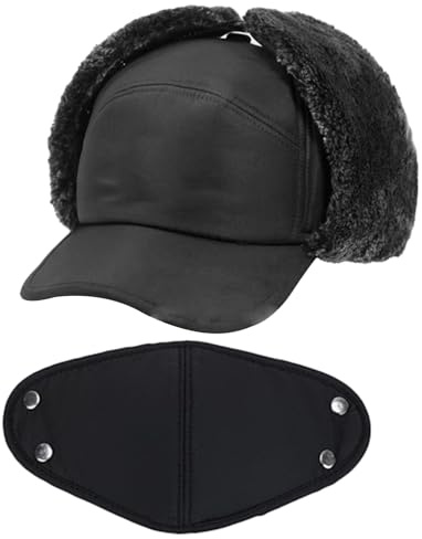 Veesper Warme Hüte für Männer Winter, winddichtem Trapper -Hut mit Ohrklappen ＆ Maske, Warmer Herren Winterhut für Skifischen Camping kaltes Wetter