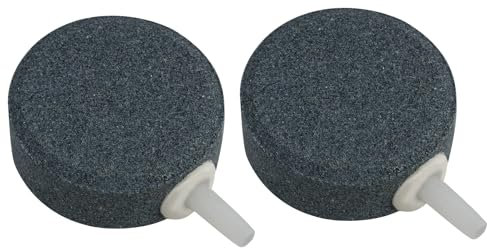 Fllyvly Luftstein für Aquarium, 4 cm Ausströmersteine, Sauerstoff Diffusor Blasen, Hochwertiger Aquarium Luftausströmer für Luftpumpen, Aquarien, Eimer, kleine Teiche, 2 Stück Set sprudelstein