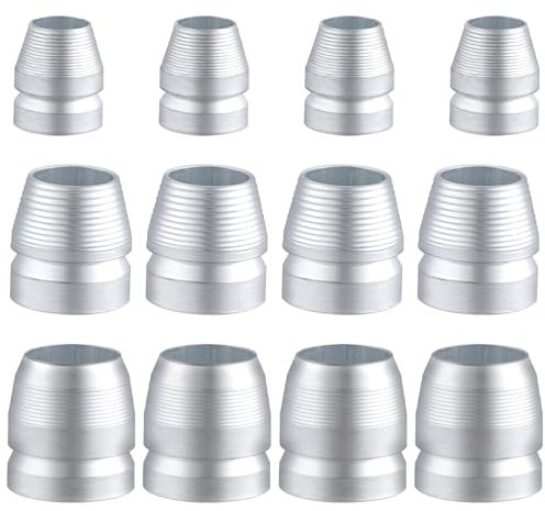 Deozu 12 cunei rotondi con manico per ascia, kit di sicurezza in metallo per ascia e slitta (0,31''/0,47'')