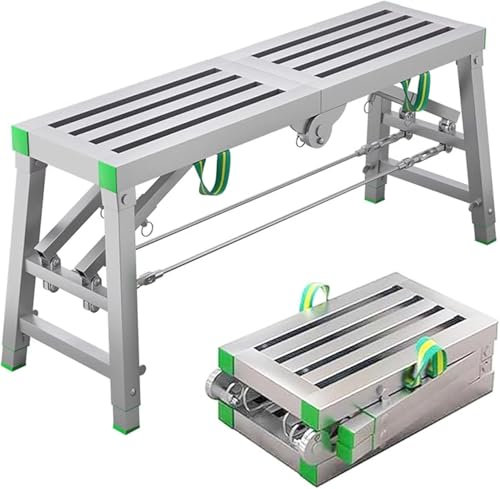 WNRLL Piattaforma di Lavoro Pieghevole Ponteggio Regolabile Piattaforma di Lavoro Conduttore in Acciaio Scala per ponteggi in Acciaio Pieghevole,140 * 40cm