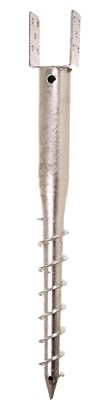 Aqbau® Support de poteau en U de 70 mm à visser, douille de sol à visser, ancrage au sol, piquet de terre, ancrage de poteau
