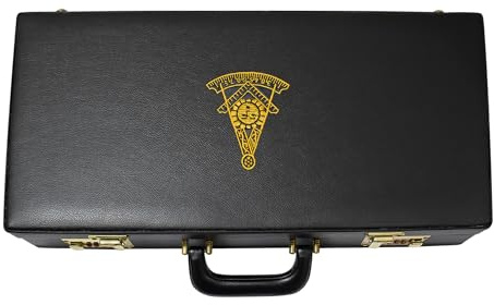 Premium Masonic Apron Half Briefcase Past Master Gold – Freemason Regalia Hard Case & Leather Bags